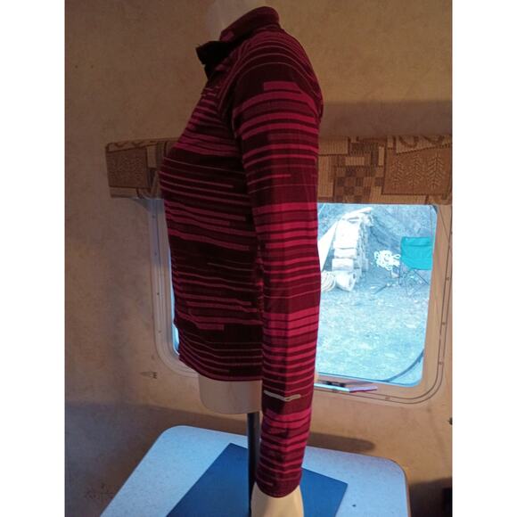 Nike Dri Fit Element Running Quarter Zip Medium Stripe Performance Layer Magenta - Picture 11 of 13